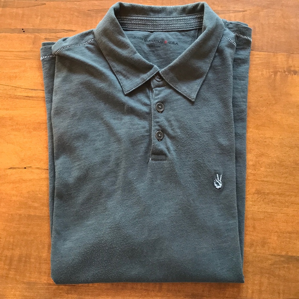John Varvatos peace sign polo